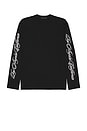 view 5 of 5 LA Cursive Long Sleeve Relaxed Tee in Black