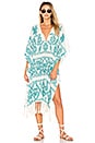 view 1 of 4 Mada Kaftan in Ecru & Teal