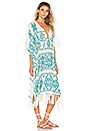 view 2 of 4 Mada Kaftan in Ecru & Teal