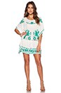 view 4 of 4 Delia Embroidered Kaftan in Ecru & Green