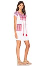 view 2 of 3 Lina Embroidered Dress in White, Red & Blue