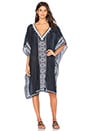 view 1 of 3 Vera Embroidered Kaftan in Navy & White