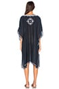 view 3 of 3 Vera Embroidered Kaftan in Navy & White