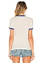 view 3 of 4 Feminist Ringer Tee in White & Navy