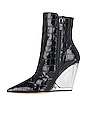 view 5 of 5 Lucite 100 Wedge Bootie in Black Croc