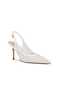 view 2 of 5 Emilia Mesh 100 Slingback in White & Frosted White