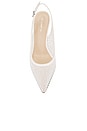 view 4 of 5 Emilia Mesh 100 Slingback in White & Frosted White