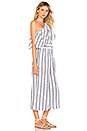 view 2 of 3 Newport One Shoulder Cropped Jumpsuit in Navy Stripe