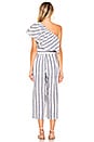 view 3 of 3 Newport One Shoulder Cropped Jumpsuit in Navy Stripe