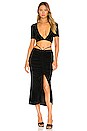 view 4 of 4 The Liz Ruched Midi Skirt in Black
