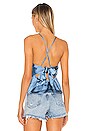 view 3 of 4 Jean Tie Slip Cami in Blue