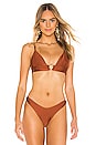 view 1 of 4 Gaby Ring Front Triangle Bikini Top in Copper