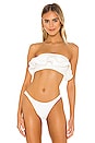 view 1 of 5 Kaia Ruffle Bandeau Top in White