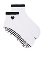 view 1 of 4 Black Heart Sock in White