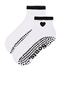 view 2 of 4 Black Heart Sock in White