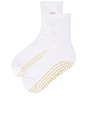 view 2 of 4 Beige Heart Grip Socks in White