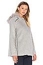 view 3 of 5 MANTEAU VESTE AVEC BORDURE CAPUCHE EN RATON-LAVEUR EZIO in Heather Grey