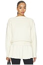 view 1 of 5 Corinth Peplum Sweater in Ivory