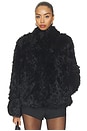 view 1 of 5 Lyn Long Hair Shearling Jacket in Black