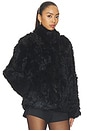 view 4 of 5 Lyn Long Hair Shearling Jacket in Black