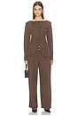 view 6 of 6 Matteo Belted Tuck Trousers in Brown