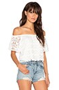 view 2 of 3 Crochet Off Shoulder Top in White