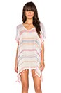 view 1 of 4 Tassel Trim Poncho Cover Up in Multi Neon