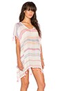 view 2 of 4 Tassel Trim Poncho Cover Up in Multi Neon