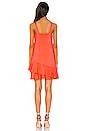 view 3 of 3 Crossover Ruffle Wide Strap Dress in Neon Flame