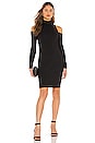 view 1 of 3 Mock Neck Open Shoulder Dress in Black