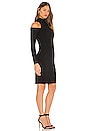 view 2 of 3 Mock Neck Open Shoulder Dress in Black