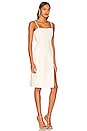 view 2 of 3 Faux Leather Thin Strap Square Neck Dress in Blanched Almond