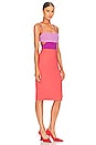 view 2 of 4 Strap Colorblock Midi Dress in Cosmo Sherbet