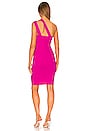 view 3 of 3 One Shoulder Ring Dress in Magenta