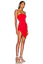 view 2 of 3 Gathered Side Strapless Dress in Perfect Red