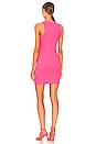 view 3 of 3 One Shoulder Cut-Out Dress in shocking pink