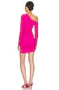 view 4 of 4 Off Shoulder Gathered Mini Dress in Magenta