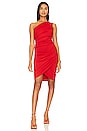 view 1 of 3 One Shoulder Dress in Perfect Red