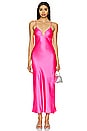 view 1 of 3 Silk Midi Dress in Shocking Pink