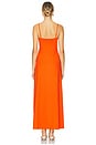view 3 of 3 Wide Strap Flare Slit Dress in Mandarin