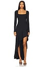 view 1 of 3 VESTIDO LONG SLEEVE HIGH LOW in Black