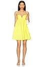 view 1 of 3 Poplin Lace Up Back V Wire Dress in Lemon