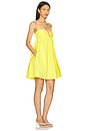 view 2 of 3 Poplin Lace Up Back V Wire Dress in Lemon