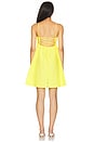 view 3 of 3 Poplin Lace Up Back V Wire Dress in Lemon