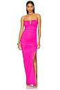 view 1 of 3 Angle Wire Strapless Gathered Dress in Hot Pink