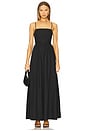 view 1 of 3 Poplin Lace Up String Maxi Dress in Black