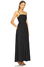 view 2 of 3 Poplin Lace Up String Maxi Dress in Black