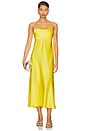 view 1 of 3 Satin Bias Cut Slip Dress in Lemon