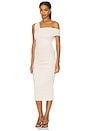 view 3 of 4 One Arm One Shoulder Dress in Blanched Almond