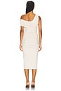 view 4 of 4 One Arm One Shoulder Dress in Blanched Almond